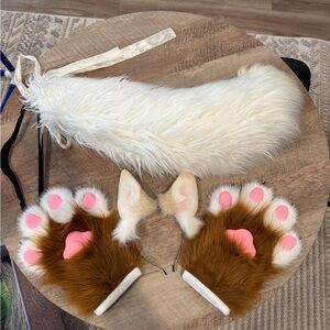 Furry Costume Set with Tail and Paws
